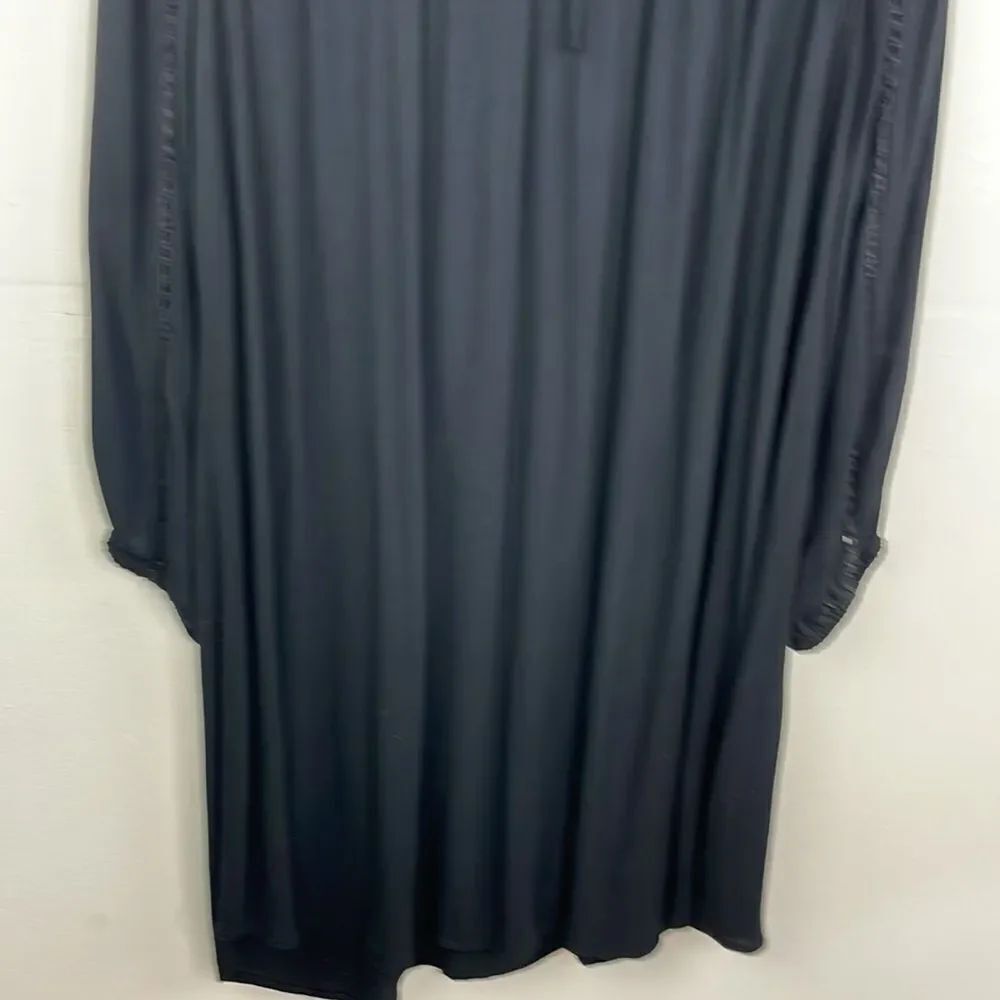 American Eagle Black Gothic Lace Yoke Tunic Dress Boho Romantic Long Sleeve Medi - Picture 4 of 14